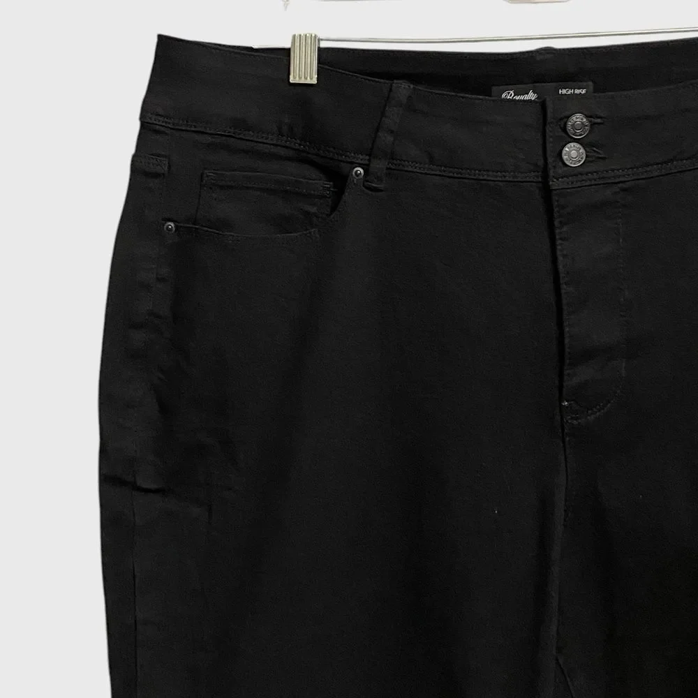 Royalty For Me Women's High Rise Ankle Skinny Jeans Size 20W Black Cuffed Hem